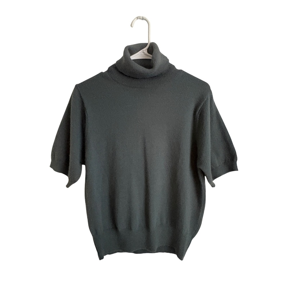 Lili Sidonio Molly Bracken Gray Short Sleeve Turtleneck Sweater Medium
